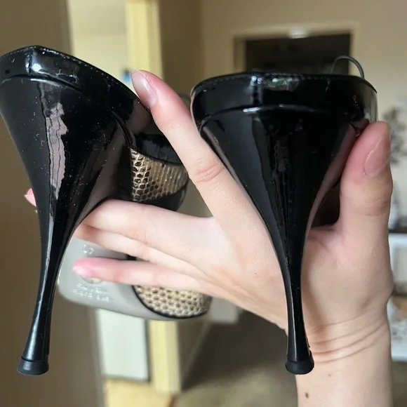 Dolce & Gabbana lace up Heels patent leather python embossed - Picture 5 of 7